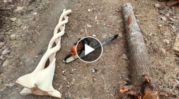 MASTER OF CHAINSAW. AMAZING SCULPTURE how it's made.