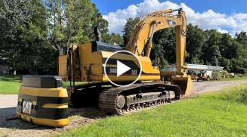Removing a 17,000 Pound Counterweight - Caterpillar 345B Excavator