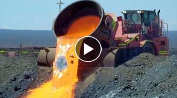 Dangerous Heavy Industry: Slag Recycling Process - Heavy duty machines, Slag Crusher machine