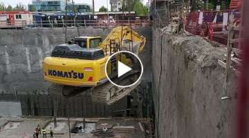 Removing an excavator from an excavation