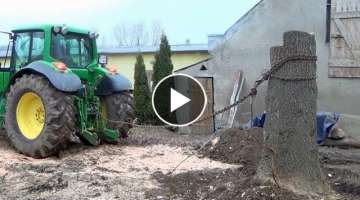 Amazing Tree Stump Pulling - Tractor vs Stump in Action