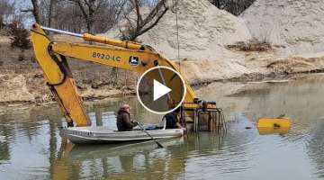 Big Excavator Rescue Dead In The Water.. The Cat D8H Gets To Work!!
