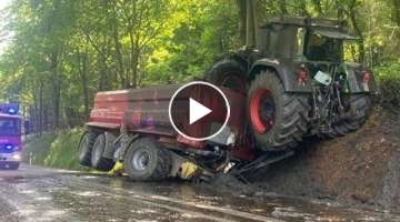 Tractors In Dangerous Conditions-Mega Heavy Machinery In Operation! John Deere Vs Crazy Driver !...