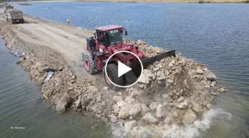 Amazing Huge Capacity Road Building Heavy Mighty Wheel Loader Moving Rock Vs Dump Truck Unloading