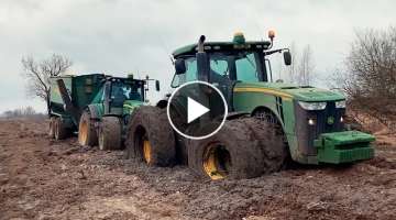 Tractor stuck in the mud!!! Agricultural machinery off-road!!!