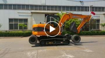 X9 crawler wheel excavator video together, unique excavator with wheel and crawler