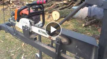 Chainsaw support now with safety bar, firewood processing.
