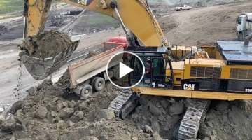 Amazing Caterpillar 390D Excavator Operators Loading Trucks 2 Hours Long - Mega Machines Movie