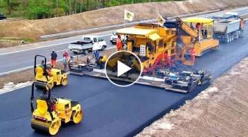 World Amazing Modern Road Construction Machines, Incredible Fastest Asphalt Paving Equipment Mach...