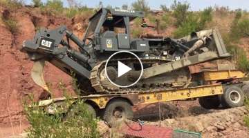 How to unload dozer without ramp!!